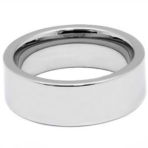 Thick Men's or women’s heavy polished titanium ring